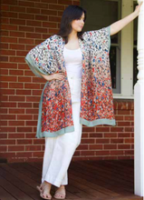 Load image into Gallery viewer, Women's Lightweight Kimono's with Solid Stripe Border Design