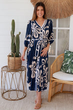 Load image into Gallery viewer, Talia Navy Midi Dress