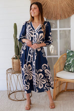 Load image into Gallery viewer, Talia Navy Midi Dress