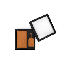 Load image into Gallery viewer, Black Caviar Designs Australia Luggage Tag Tan & Voyager Tan Passport Wallet