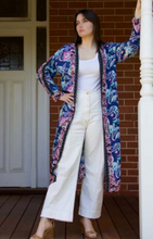 Load image into Gallery viewer, Chic, Versatile Duster in Blue & Pink Paisley