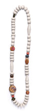 Load image into Gallery viewer, Atoll Necklace in Oyster White by Rare Rabbit made with with Wood &amp; Ceramic Beads

