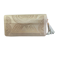 Load image into Gallery viewer, Wallet with Aztec design in gold
