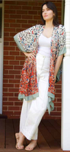 Load image into Gallery viewer, Women's Lightweight Kimono's with Solid Stripe Border Design
